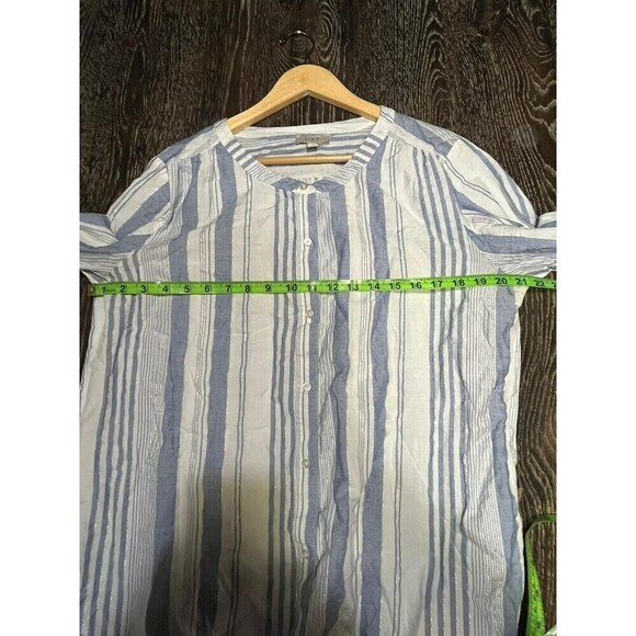 Loft Button Up Striped Blouse Top Women Large - Picture 4 of 6